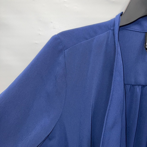 New Direction Top PM Blue Long Sleeve Open Front Cover Up 100% Polyester - Picture 5 of 15